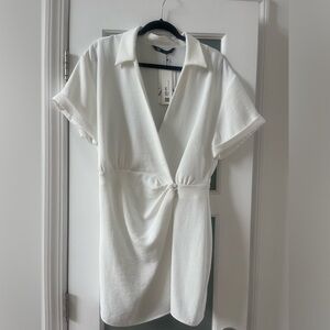 Brand New W Tags ZARA white wrap dress Size L